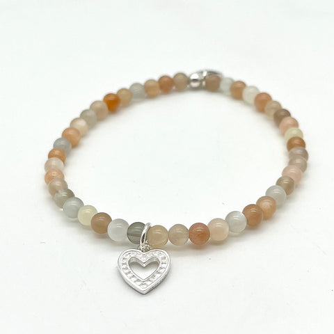 Mondstein Armband mit Herz