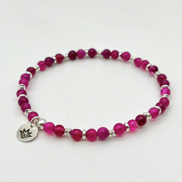 Armband Set aus Pink-Achat