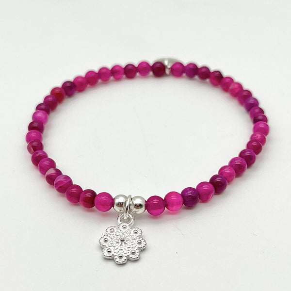 Armband Set aus Pink-Achat