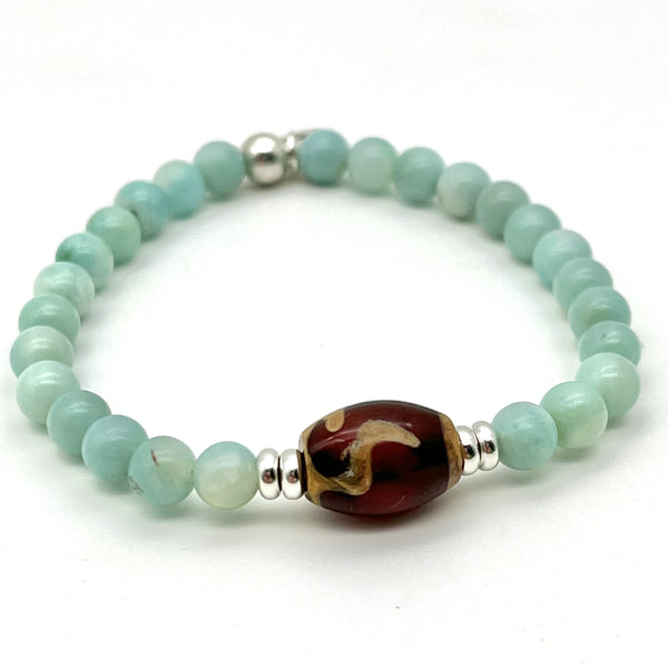 Amazonit Armband mit Tibet-Achat