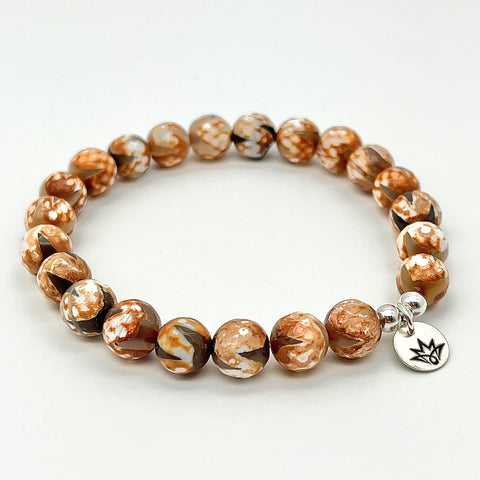 Achat-Armband, TIGERZAHN, Bohostyle