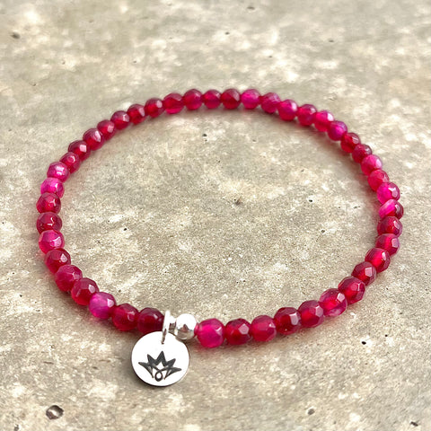 Achat Armband „PINK“, facettiert