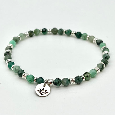 Smaragd Armband mit 925 Sterling Silber