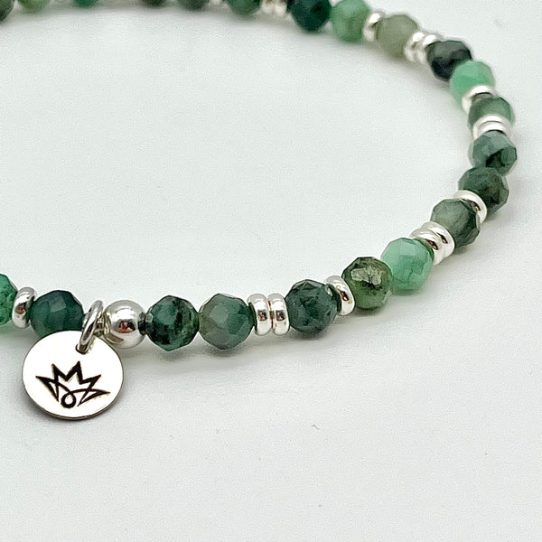 Smaragd Armband mit 925 Sterling Silber