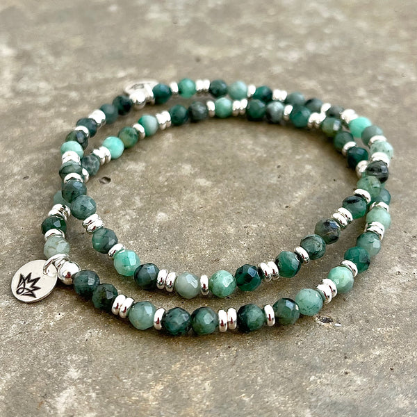 Smaragd Armband mit 925 Sterling Silber