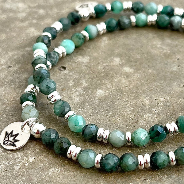 Smaragd Armband mit 925 Sterling Silber