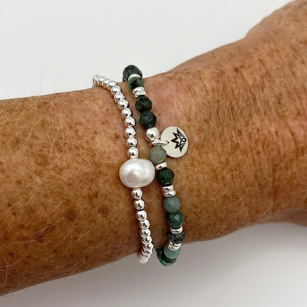 Smaragd Armband mit 925 Sterling Silber