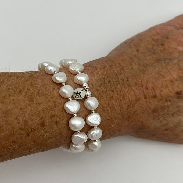 Perlenarmband mit 925 Sterling Silber