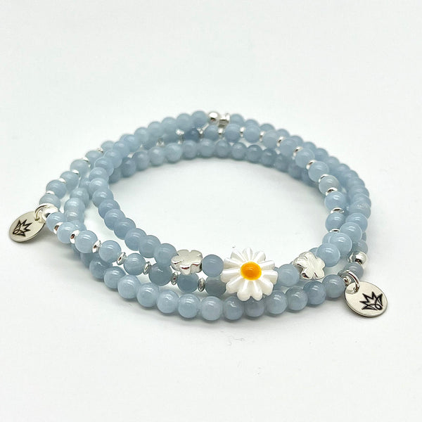 Angelith Armband mit Gänseblümchen