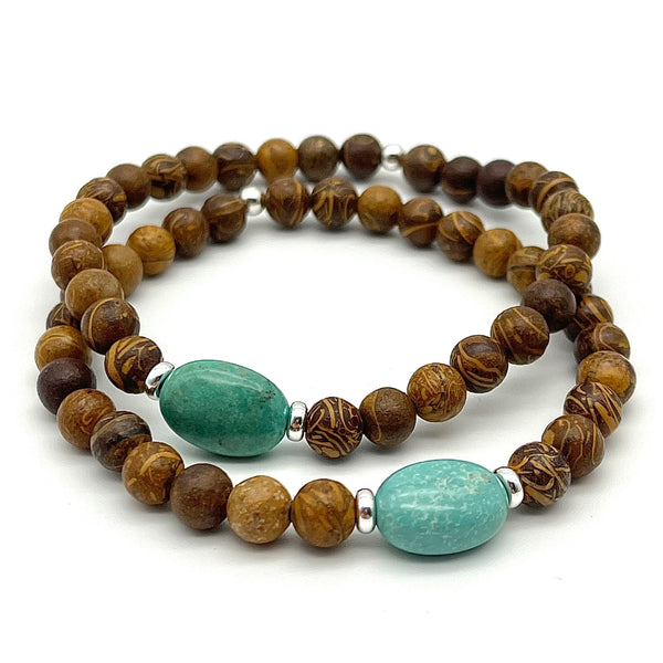 Armband aus Jaspis und Türkis