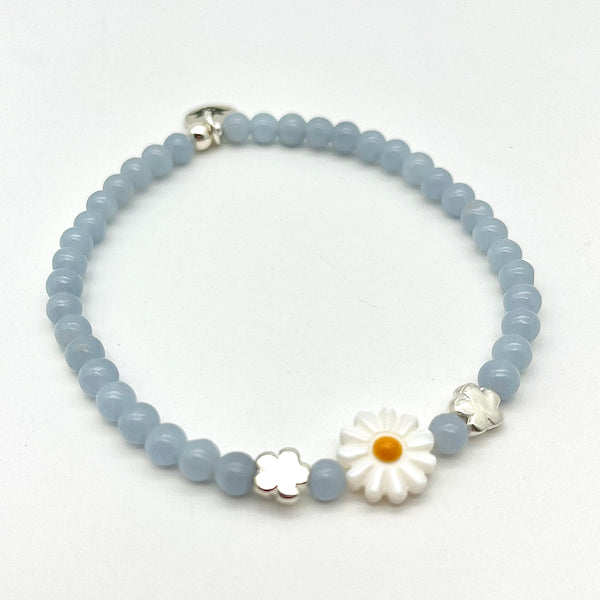 Angelith Armband mit Gänseblümchen