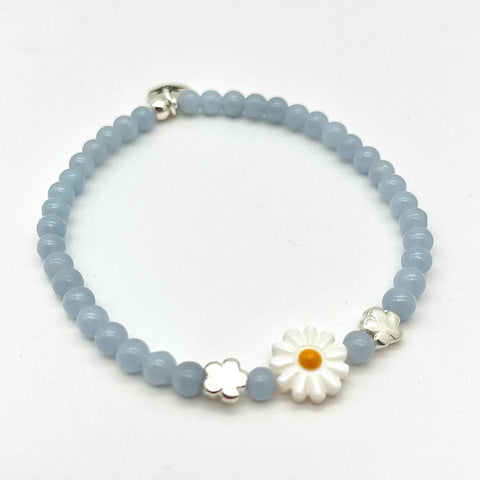 Angelith Armband mit Gänseblümchen