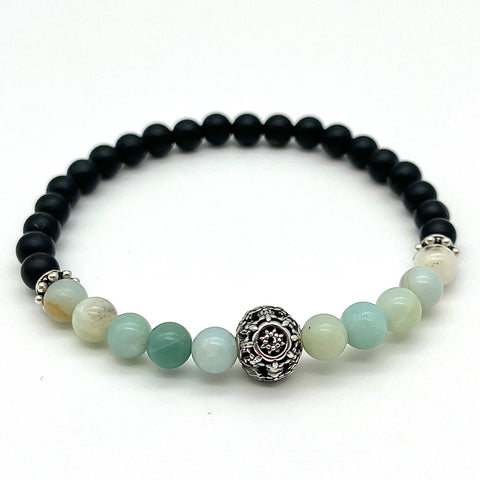 Onyx Armband mit Amazonit