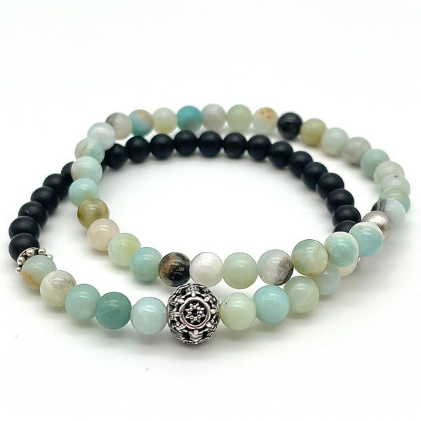 Onyx Armband mit Amazonit