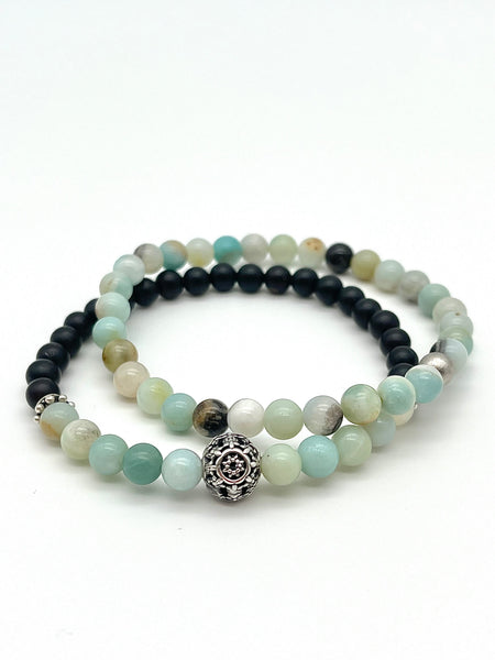 Herrenarmbänder aus Onyx und Amazonit