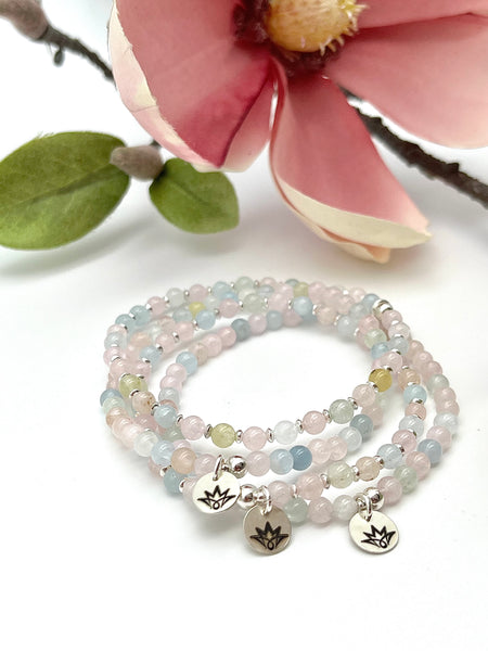 Armbänder aus pastellfarbenem Morganit