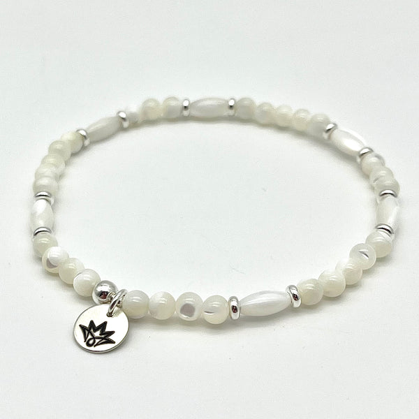 Armband aus Perlmutt und 925 Sterling Silber