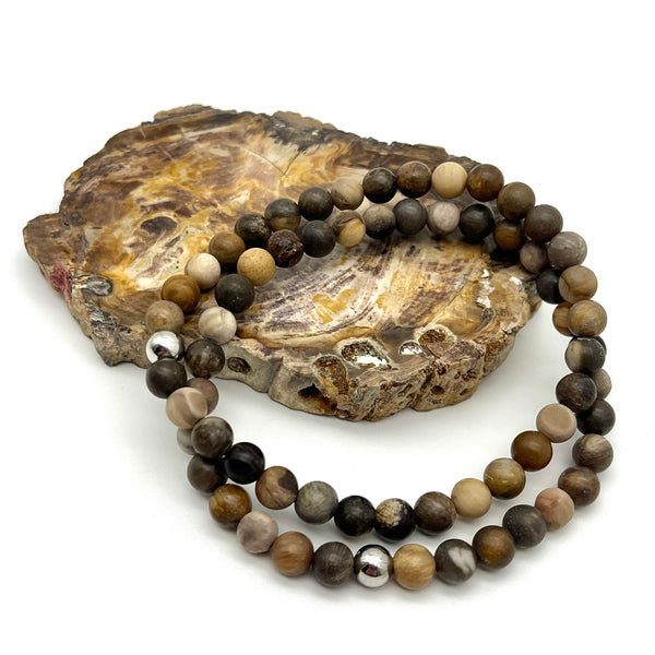 Herrenarmband aus versteinertem Holz