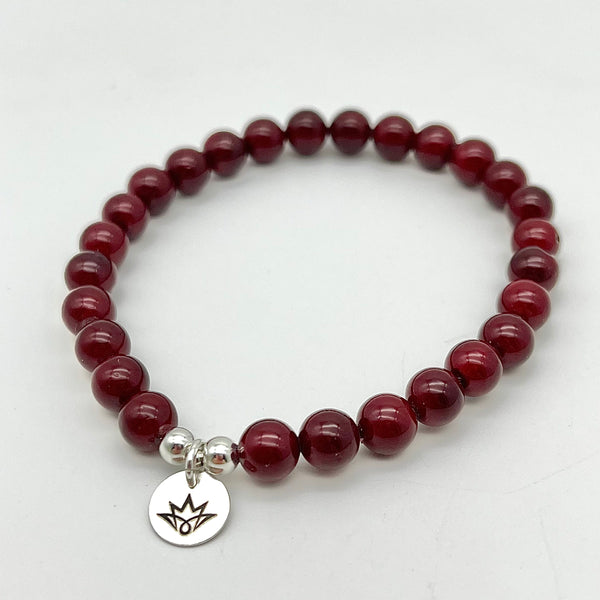 Muschelkern-Perlen Armband - weinrot