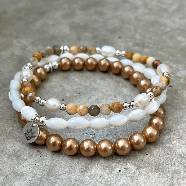 Achat Armband mit Süßwasser-Zuchtperlen