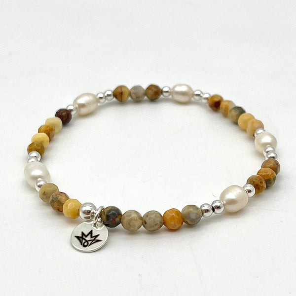 Achat Armband mit Süßwasser-Zuchtperlen