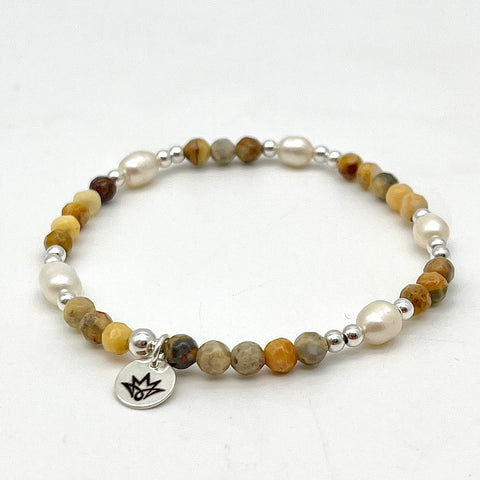 Achat Armband mit Süßwasser-Zuchtperlen