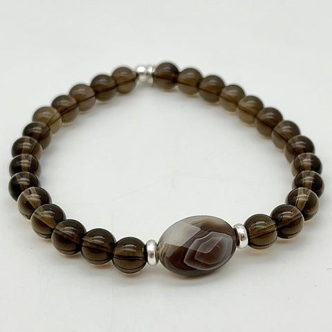 Rauchquarz Armband mit Botswana-Achat