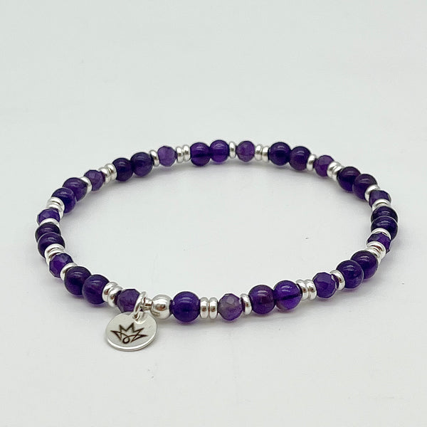 Amethyst Armband mit 925 Sterling Silber