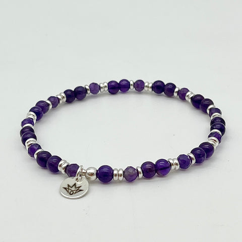 Amethyst Armband mit 925 Sterling Silber