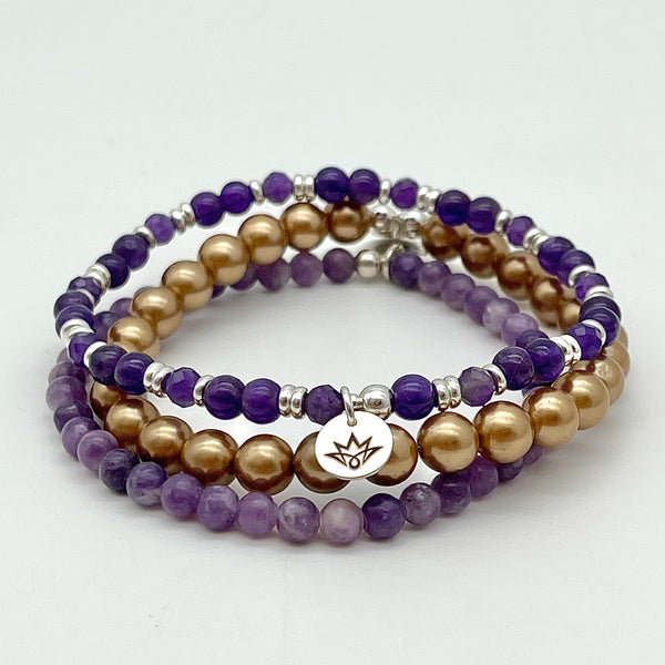 Amethyst Armband mit 925 Sterling Silber