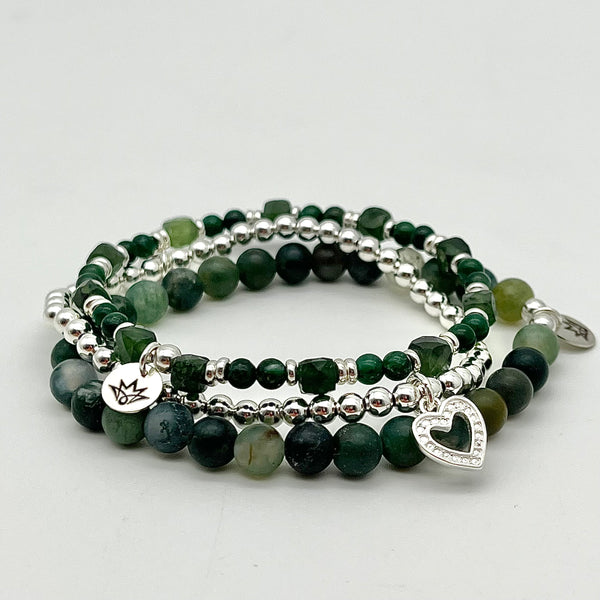 Serpentin Armband mit Prasem