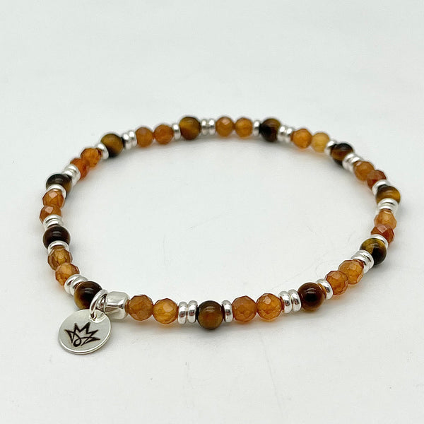 Hessonit Armband mit Tigerauge