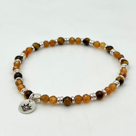 Hessonit Armband mit Tigerauge