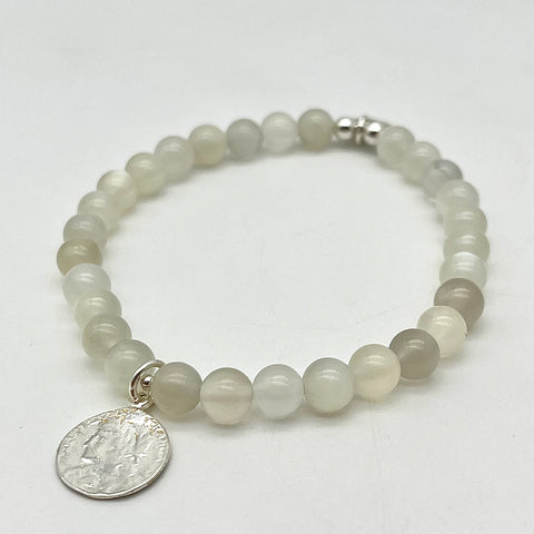 Mondstein Armband mit Münze