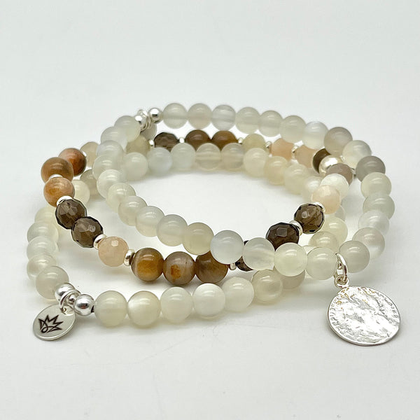 Mondstein Armband mit Münze