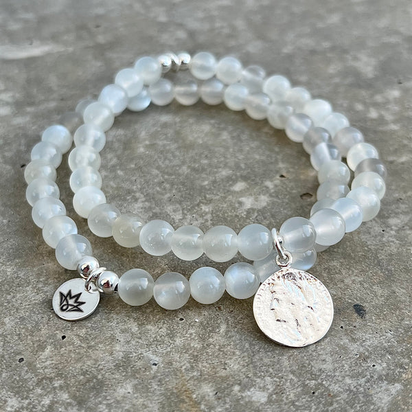 Mondstein Armband mit Münze