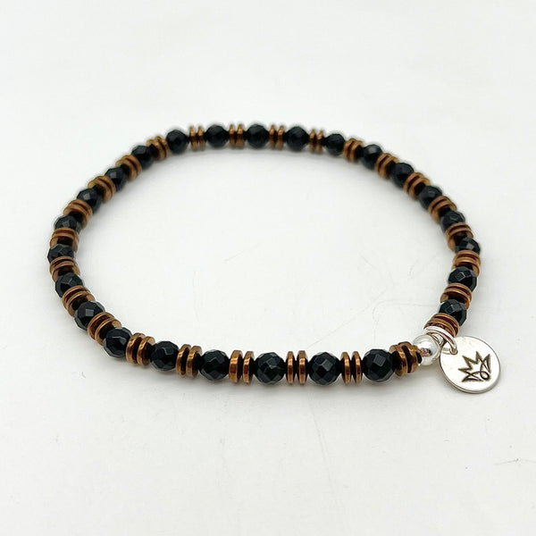 Armband-Set aus Onyx und Hämatin