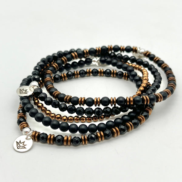 Onyx Armband mit Hämatin