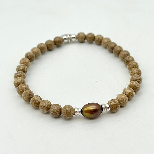 Aragonit Armband mit Süßwasserperle