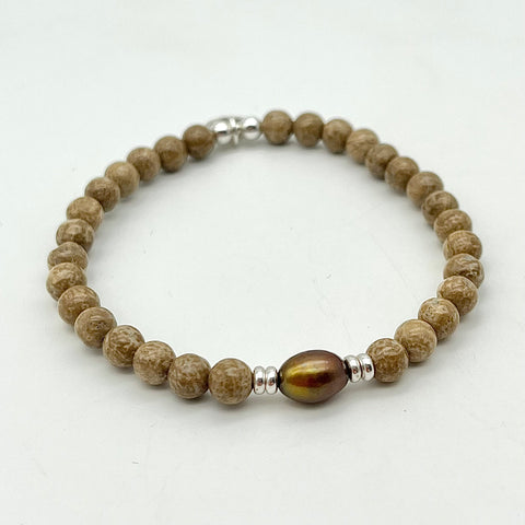 Aragonit Armband mit Süßwasserperle