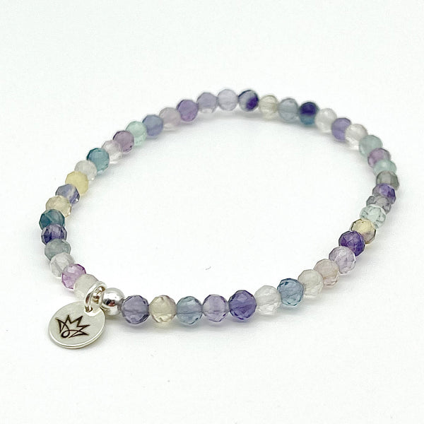 Edelsteinarmband aus facettiertem Fluorit