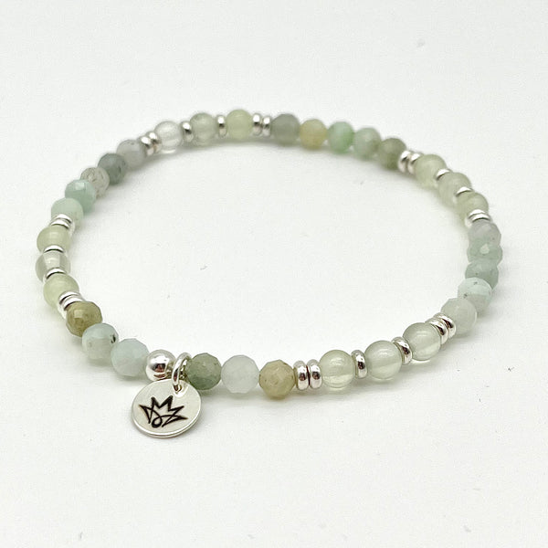 Prehnit und Jadeit Armband