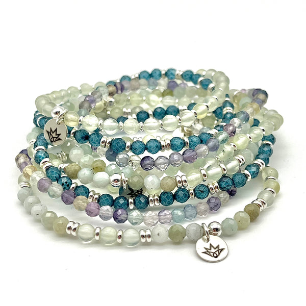 Prehnit und Jadeit Armband