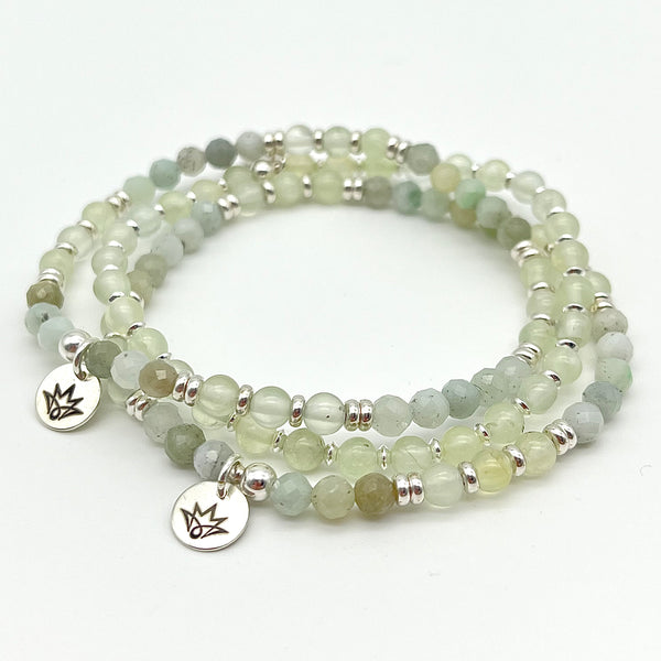 Prehnit und Jadeit Armband