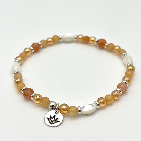 Armband aus Pfirsich-Farbenen Edelsteinen