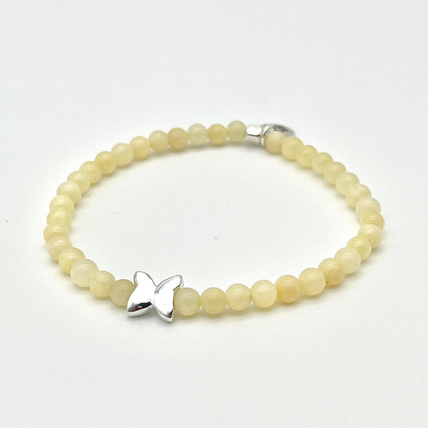 Calzit Armband mit einem Schmetterling aus 925 Silber