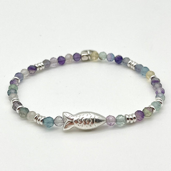 Fluorit Armband mit Fisch