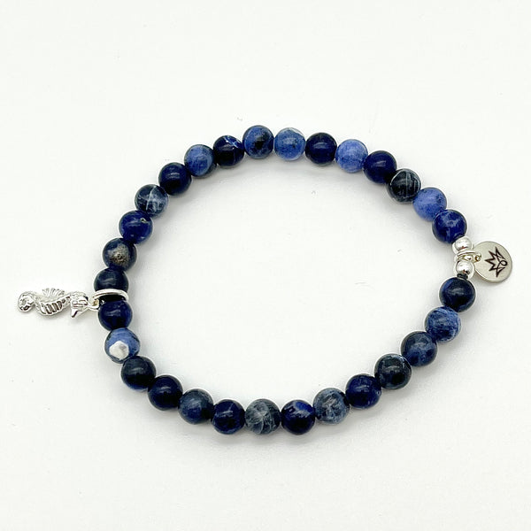 Sodalith Armband mit Seepferdchen