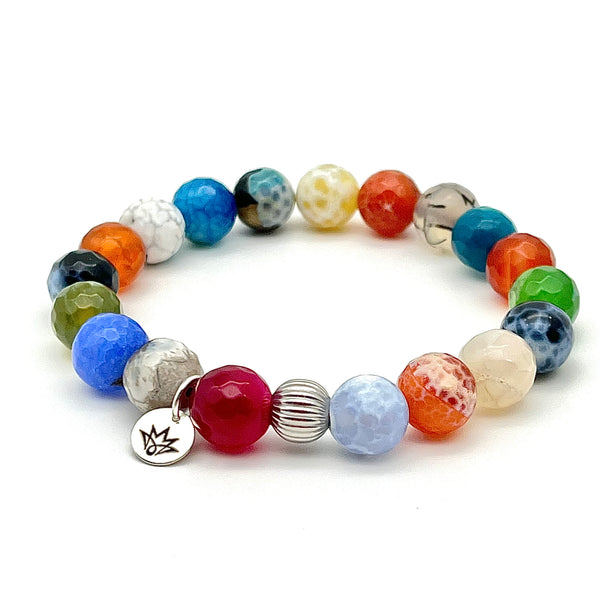 Buntes Schlangenachat-Armband