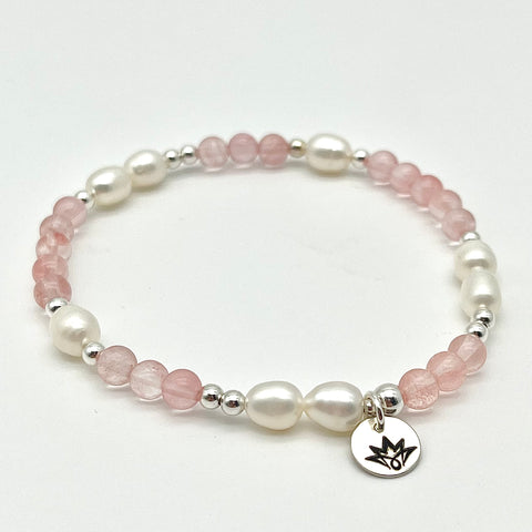 Quarz Armband mit Süßwasser-Perlen